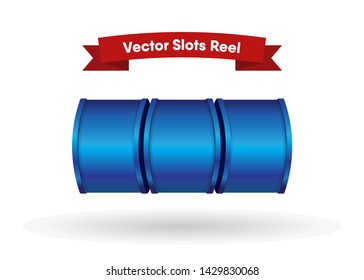 Blue Slot Machine Slots Reel Spin Gambling Vector Illustration