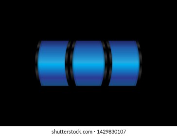 Blue Slot Machine Slots Reel Spin Gambling Vector Illustration