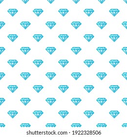 Pequeños diamantes azules aislados de fondo blanco. Patrón transparente de píxeles monocromáticos. Ilustración gráfica plana vectorial. Textura.