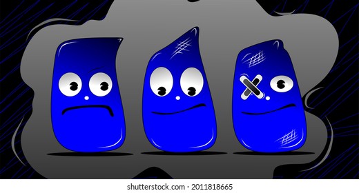 GRAFFITI DEL VECTOR DE DOLL AZUL PEQUEÑO