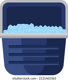 Blue small freezer, illustration, vector on a white background.