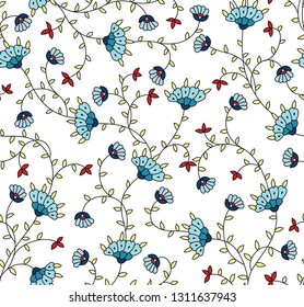 blue small stock flowers pattern