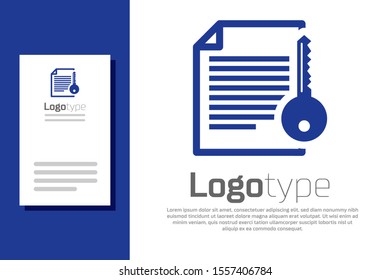 Blue Smart contract icon isolated on white background. Blockchain technology, cryptocurrency mining, bitcoin, altcoins, digital money market. Logo design template element. Vector Illustration
