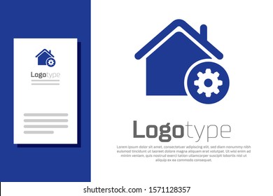 Blue Smart home settings icon isolated on white background. Remote control. Logo design template element. Vector Illustration