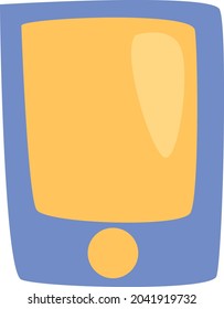 Blue smart phone, illustration, vector, on a white background.