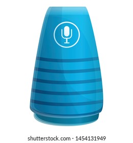 Blue smart speaker icon. Cartoon of blue smart speaker vector icon for web design isolated on white background