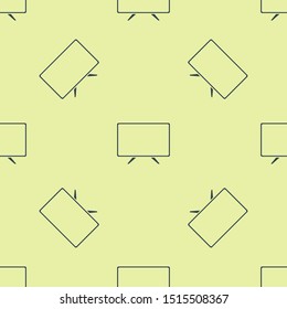 Blue Smart Tv icon isolated seamless pattern on yellow background. Television sign.  Vector Illustration