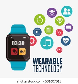 blue smart watch wearable technology