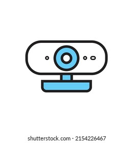 Ilustración del vector de iconos de la cámara inteligente azul