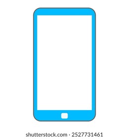 smartphone azul com tela branca em branco. ilustração vetorial. copiar espaço. tema para negócios, publicidade, mídias sociais.