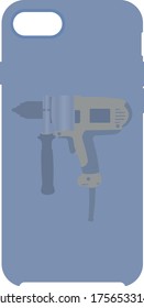 blue smartphone case for builders with drill picture