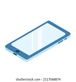 diseño de smartphone azul sobre blanco
