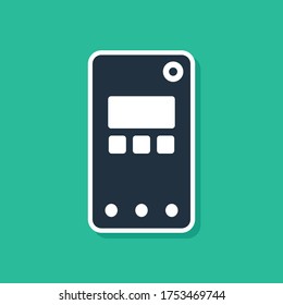 Blue Smartphone, mobile phone icon isolated on green background.  Vector Illustration