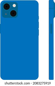 Blue smartphone with two cameras