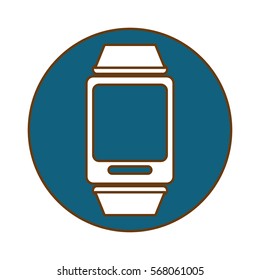 Blue smartwatch icon image design, vector illustration