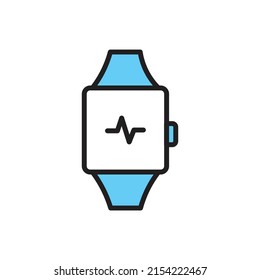 Blue Smartwatch Icon Vector Illustration