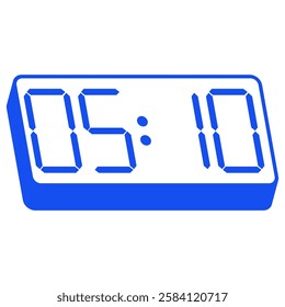 Blue smartwatch interface displaying 05:10 vector on white background