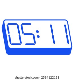 Blue smartwatch interface displaying 05:11 vector on white background