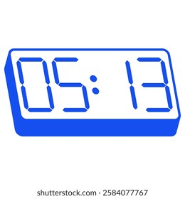 Blue smartwatch interface displaying 05:13 vector on white background
