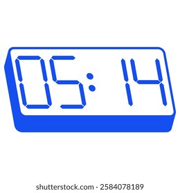 Blue smartwatch interface displaying 05:14 vector on white background
