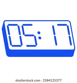 Blue smartwatch interface displaying 05:17 vector on white background