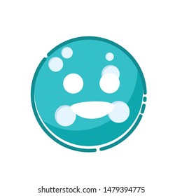 Blue smile emotion design vector