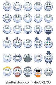 Blue smiles set