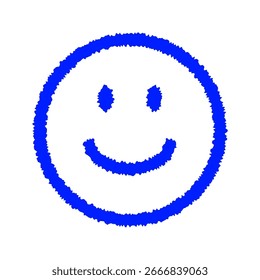 Cara sonriente azul con los ojos Ilustración vectorial 