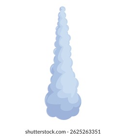 Blue smoke cloud forming a column shape