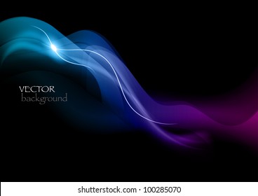 blue smoke effect on the black background