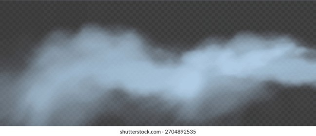 Explosão de fumaça azul efeito especial isolado em um fundo transparente 