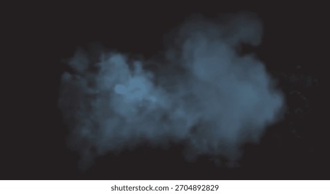 Explosão de fumaça azul efeito especial isolado em um fundo transparente 