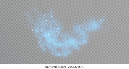 Blue smoke, fog, smog, dust, smoke, steam PNG. Fog or smoke isolated transparent background. Vector