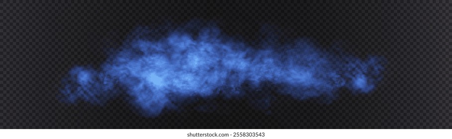 Blue smoke, fog, smog, dust, smoke, steam PNG. Fog or smoke isolated transparent background. Vector