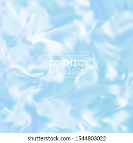Blue Smoke Pattern. Soft Waves. Cosmetics Background. Smooth Wavy Texture. Melted Shape. Vector 3d illustration.