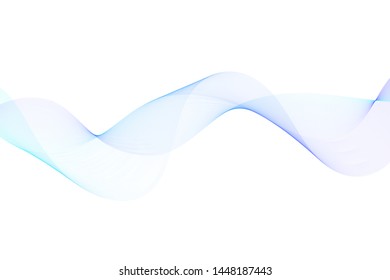 Blue Smoke Wave. Abstract background with curve shape. Usable for poster, wallpaper, cover and flyer. Colored wave lines like smoke. Colorful fluid poster.