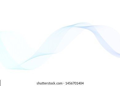 Blue Smoke Wave. Abstract background with curve shape. Usable for poster, wallpaper, cover and flyer. Colored wave lines like smoke. Colorful fluid poster.