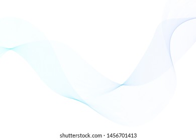 Blue Smoke Wave. Abstract background with curve shape. Usable for poster, wallpaper, cover and flyer. Colored wave lines like smoke. Colorful fluid poster.