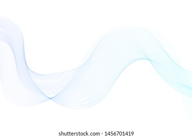 Blue Smoke Wave. Abstract background with curve shape. Usable for poster, wallpaper, cover and flyer. Colored wave lines like smoke. Colorful fluid poster.
