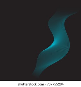 Blue smoke wave on dark background.Vector illustration. EPS 10
