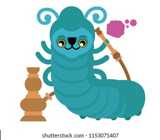 blue smoking caterpillar