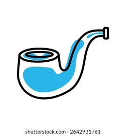 Tubo de fumo azul. Ilustração vetorial