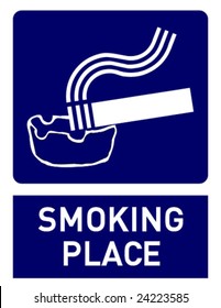 blue smoking sign