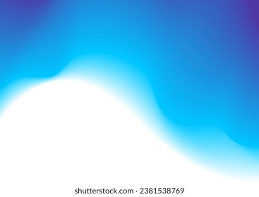 Blue smooth blurred liquid wave on white background. Vector graphic design