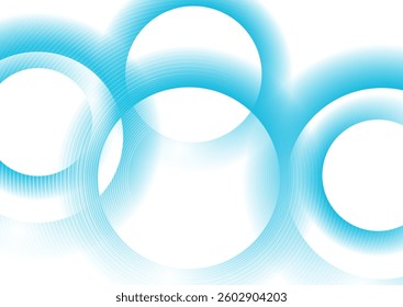 Blue smooth circles and round lines abstract geometric tech background. Vector minimal futuristic design