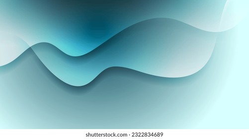 Olas brillantes lisas y azules abstractas de fondo mínimo. Diseño de vectores