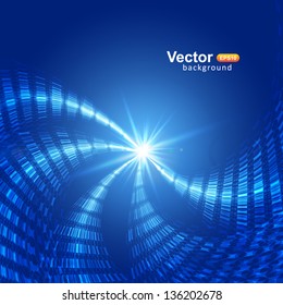 Blue smooth light lines vector background