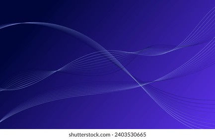 blue smooth lines wave curves with soft gradient abstract background