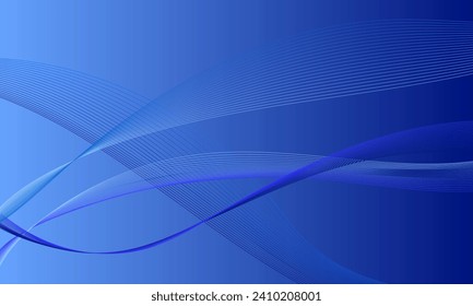 líneas suaves azules curvas de onda con fondo abstracto degradado