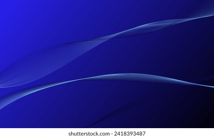 líneas suaves azules curvas de onda con fondo abstracto degradado